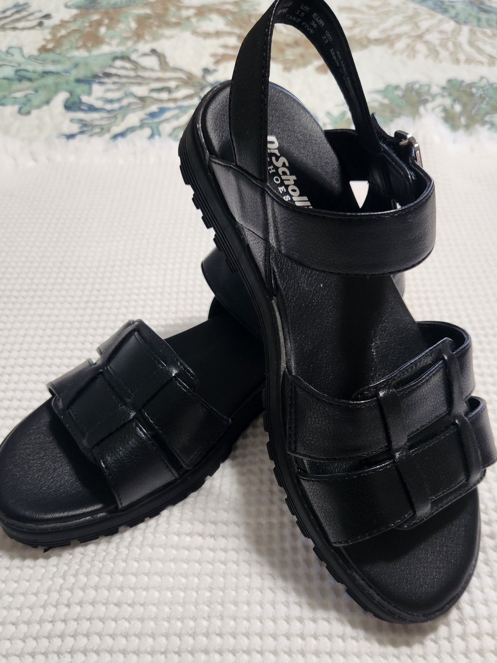 Dr. Scholl's Black Woven Strap Sandals Size 6